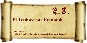 Milenkovics Benedek névjegykártya